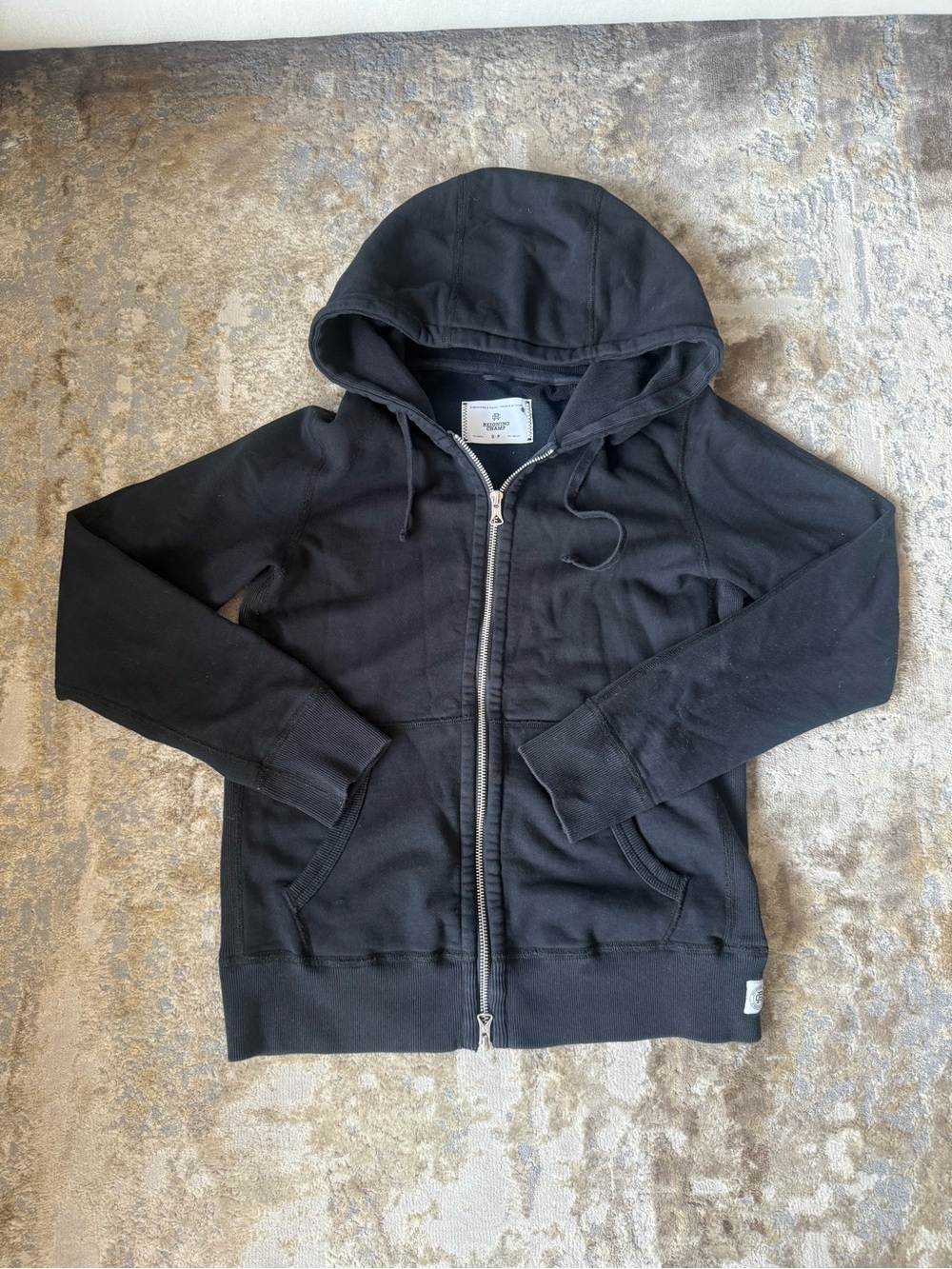 Reigning Champ Black Full-Zip Hooded Jacket